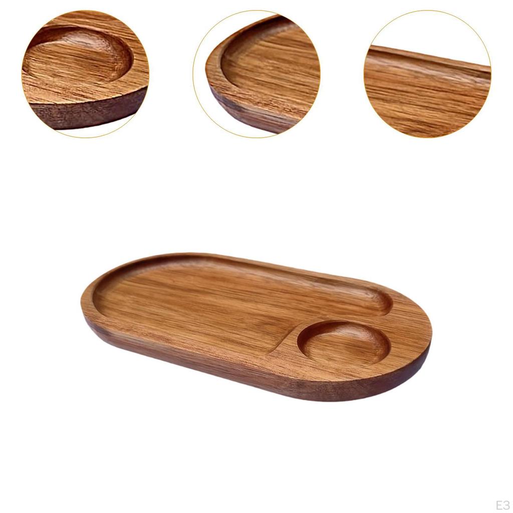 Dessert Plate Wood Serving Tooth Organizer Starters Tablet Modern