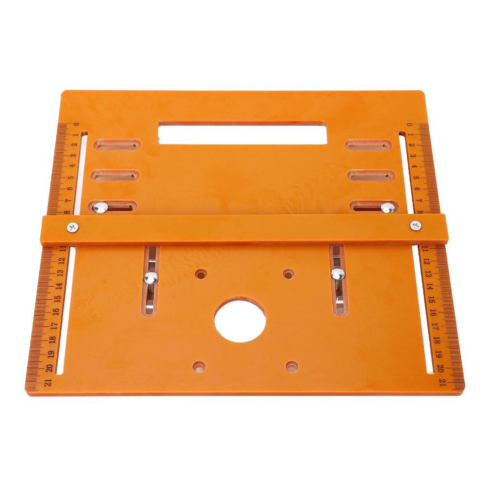 

28x25cm Size Cutting Machine Base Plate Aluminium Material Oblique Cut Design Circular Saw Base Plate Woodworking Insert Plate хакі
