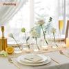Kleine transparente Blumenvase Heimdeko Mittelstück für Wohnzimmer und Schlafzimmer, Dekorative Vasen für Hochzeit, Valentinstag, Muttertag