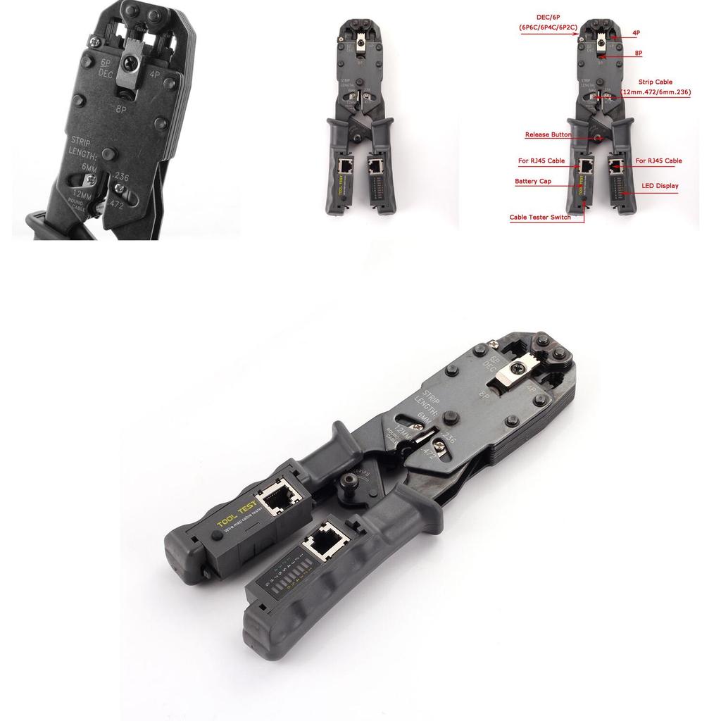 Premium Quality Network Lan Cable Crimper Stripper Cutter Pliers Tester For Rj45 Rj11 Rj9
