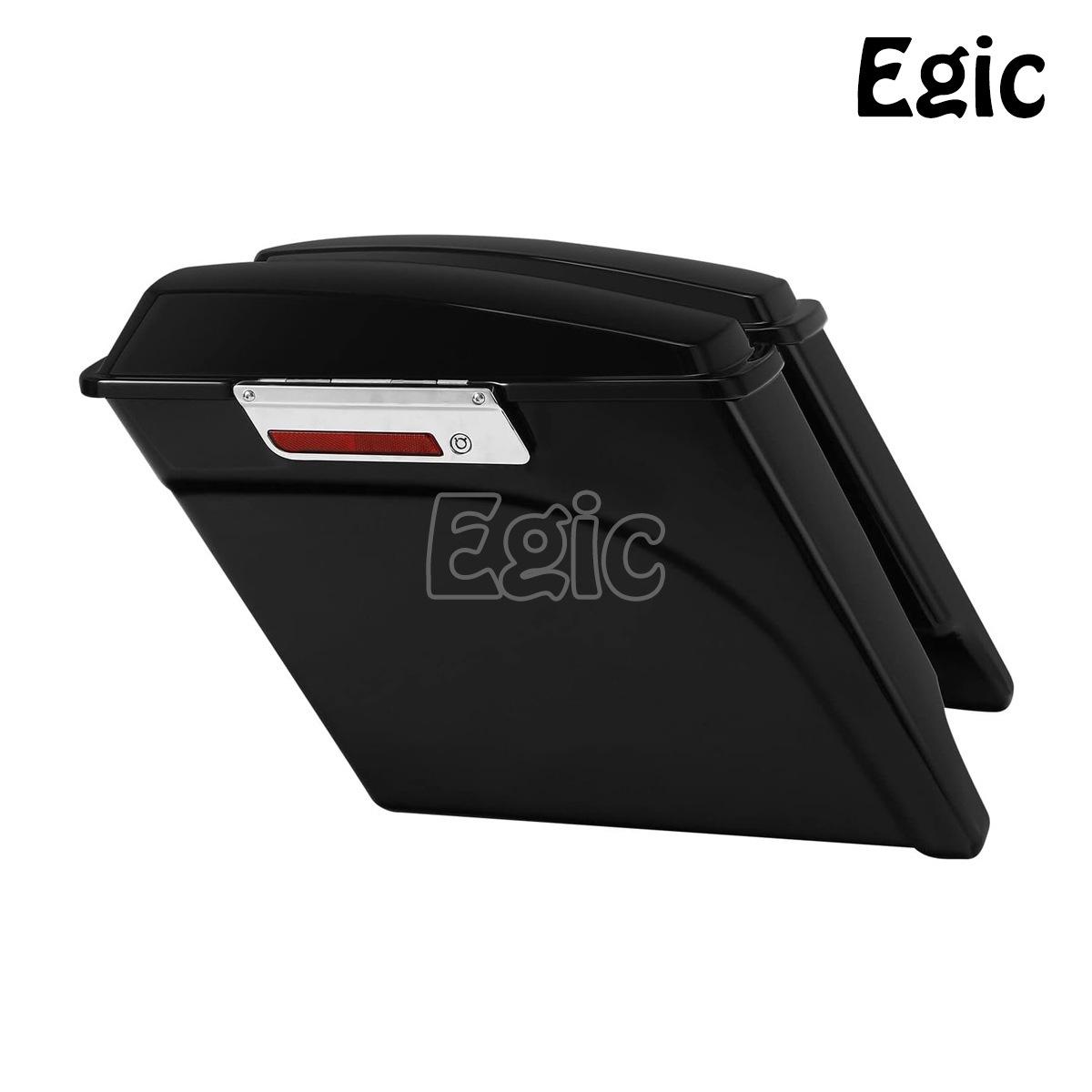 

Глянцевые черные приподнятые боковые кофры с хромированным замком для Harley Dual Headlight Glide Touring (1993-2013)