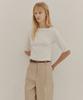Okuka Cotton & Modal Simple Top, White
