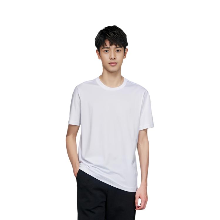 Nike T Shirts Men's White Crew Neck Moderate Straight Fit BQ2971-100