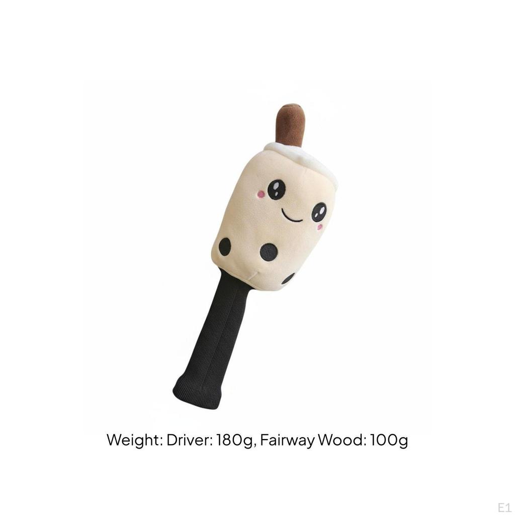 Bubble Tea Golf Headcover Scratch Protection Cartoon Milk Driver Cover Cute Design Tapioca