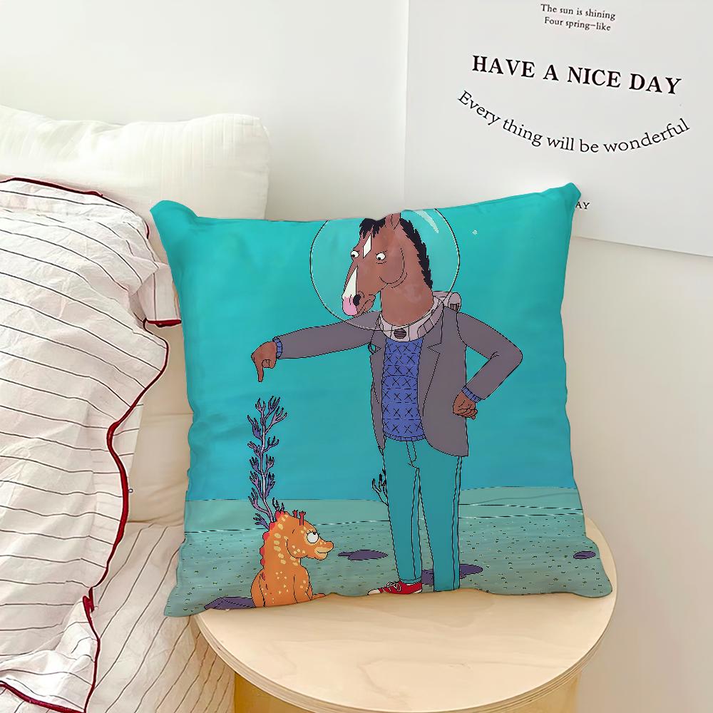 Cartoon B-BoJack B Cozy Soft Pillow Case for Sofa Living Room Home Office Decor Protective Covers