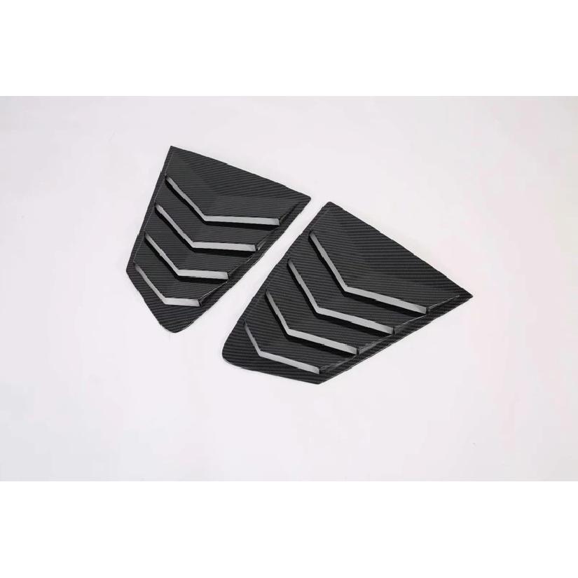 For Mazda 3 Axela Sedan BP   Carbon Fiber Style Side Door Rear View Window Spoiler Cover Trim Ert Garnish Bezel
