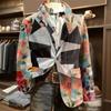Men's Printed Corduroy Pocket Suit Jacket Cardigan Men's Casual Suit