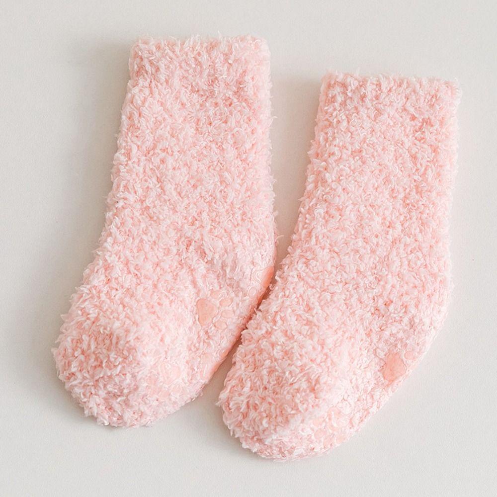 Korean Style Infant Learning Walk Socks Thickening Home Sleep Socks Coral Fleece Baby Socks  Baby
