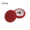 10pcs Fabric Cloth Covered Button 15mm Metal Round Sewing Buttons, Red/Caramel/Deep Blue/Yellow/Purple