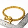 Punk Stainless Steel Cuff Bracelets Bangles Unisex 18K Gold Plated Knitted Open Bangle Pulseras Luxury Jewelry YAZKY Gift