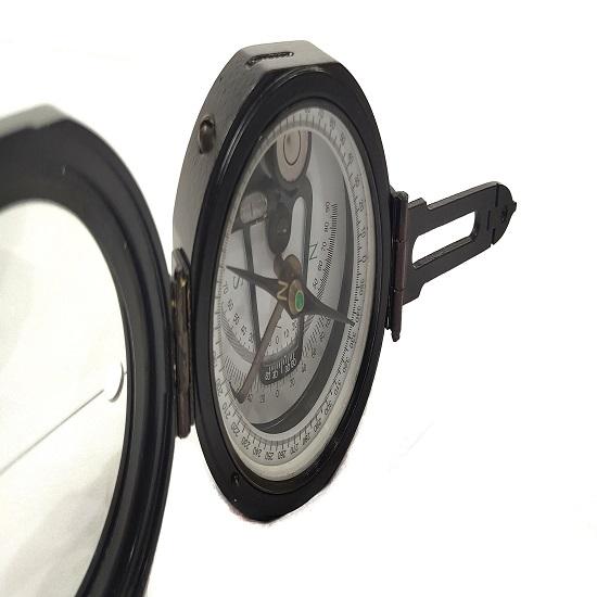 7,62 cm Geologisk Brunt på kompass i aluminium med sort skinntrekk - kompass for oppmåling av bryllupsgave farsdagsgave