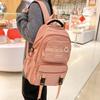 Solid Color Schoolbag Female Backpack Student Large Capacity Backpack