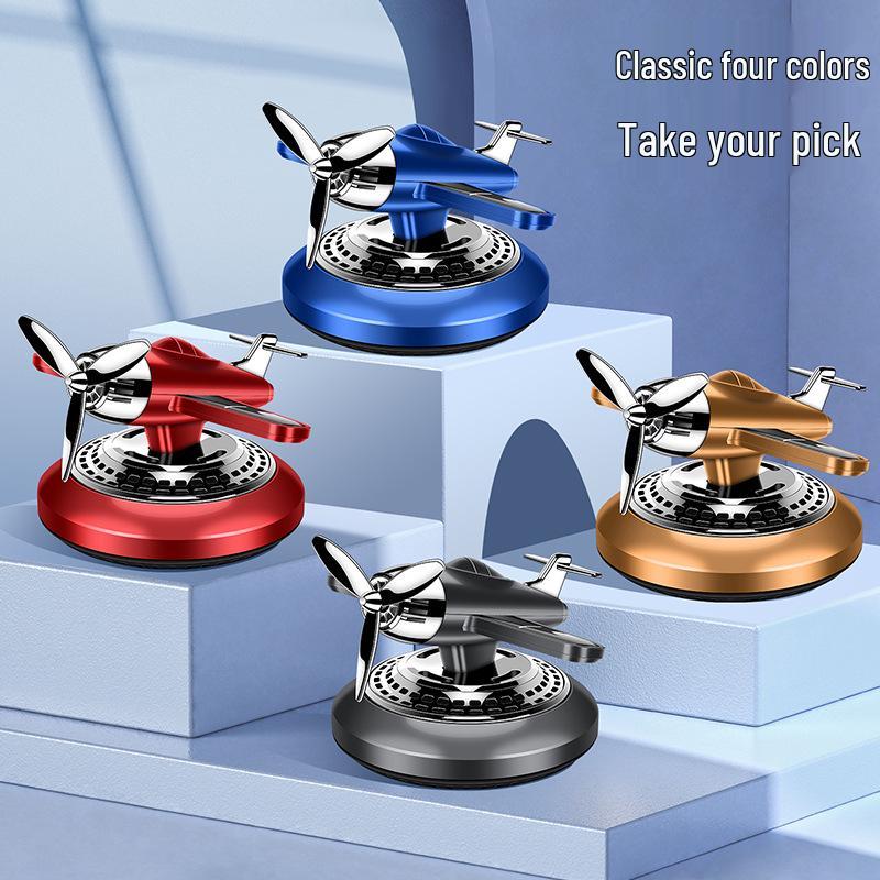 Solar Airplane Car Ornament: Aromatherapy Fighter and Perfume Decoration for Center Console