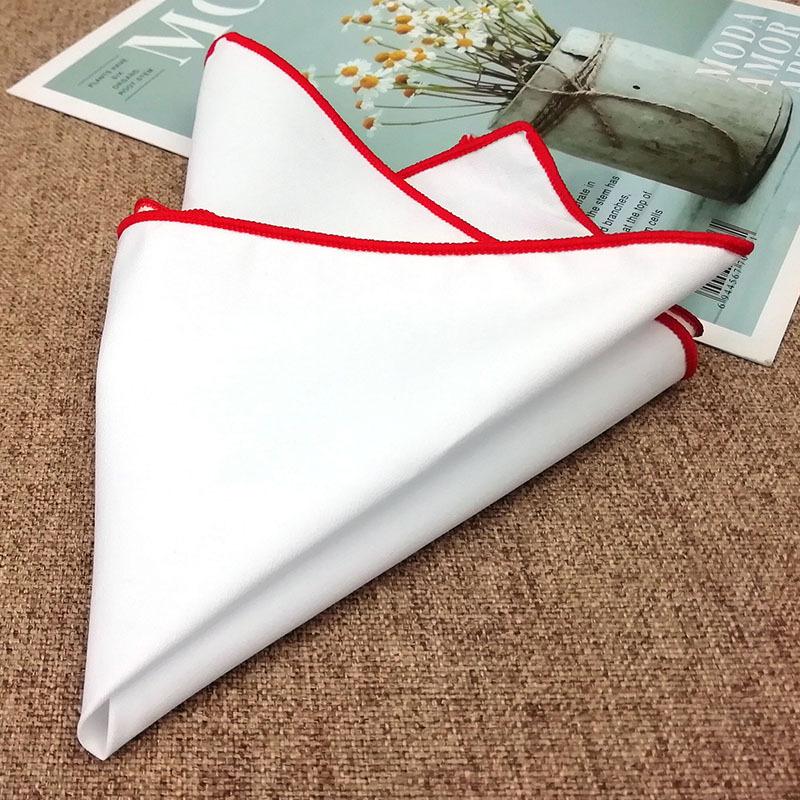 Puro Cotone Bianco Trendy da Uomo Fazzoletto da Taschino Asciugamano Quadrato Asciugamano Quadrato 23Cm Fazzoletto da Taschino di Etichetta