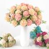 Heads 10 Artificial Hydrangea Fake Silk Flowers Bouquet Bunch Wedding Decor Home