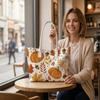 Fall Themed Pumpkin Maple Leaf Tote Bag Large Casual Shoulder Handbag for Daily Use 