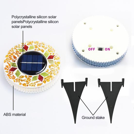 Solar Ground Light Outdoor Flat Solar Powered Disc Light IP68 Waterproof Pathway Light for Garden Yard Lawn Walkway Driveway Landscape Lighting