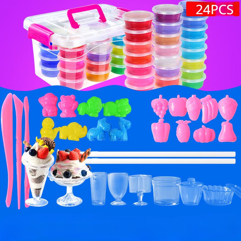 Crystal Slime Funny Squishy Stress Reliever Toys Transparent Plasticine Decompression Diy Handmade Toys Set Sensory Cool  Gifts