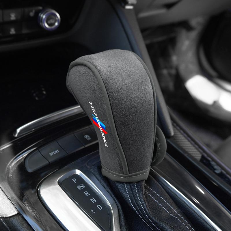 BBJJ8 Suede Leather Car Shift Handle Cover Protective Accessories For BMW M Performance F20 F40 F22 F30 E90 F32 F06 F07 F46 E60 M5