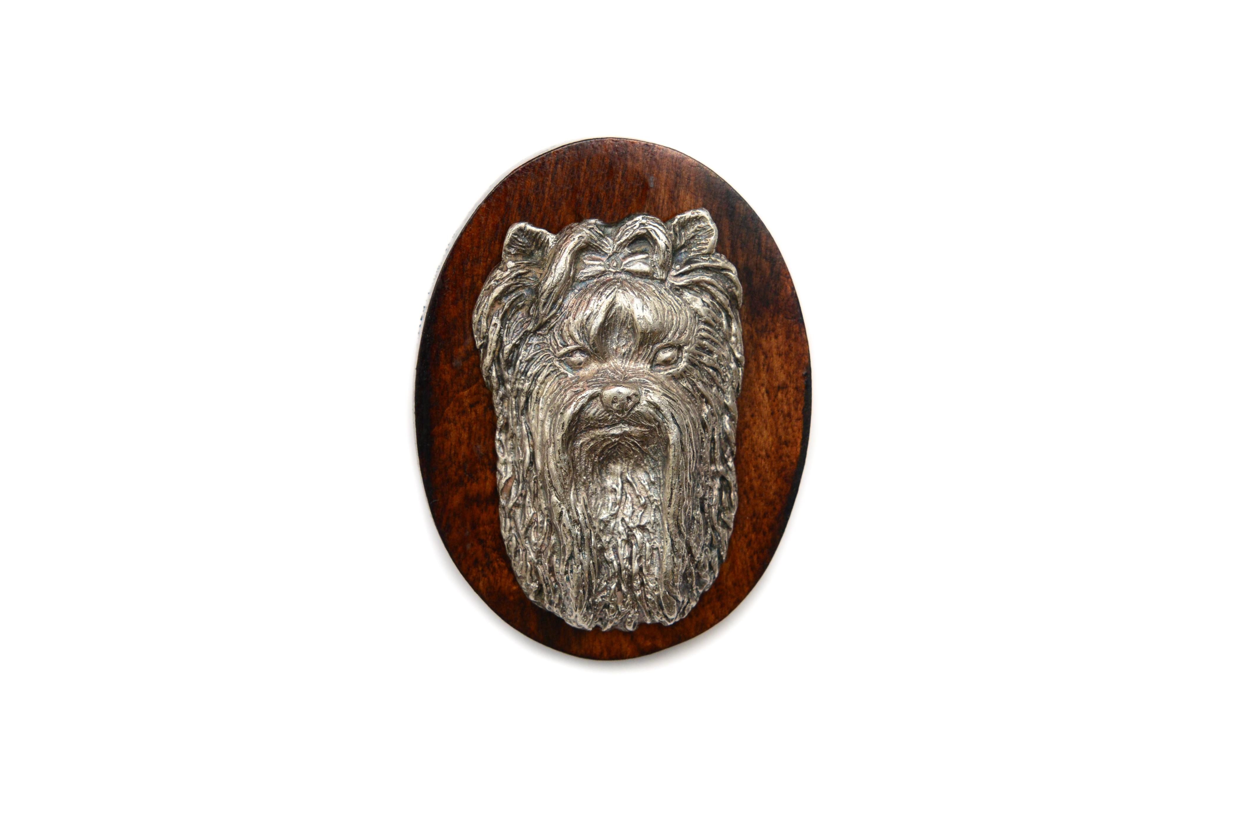 

Йоркширський тер єр, Йоркі II - Брошка для виставки собак, затискач для стартового номера, значок собаки від Art-Dog коричневий