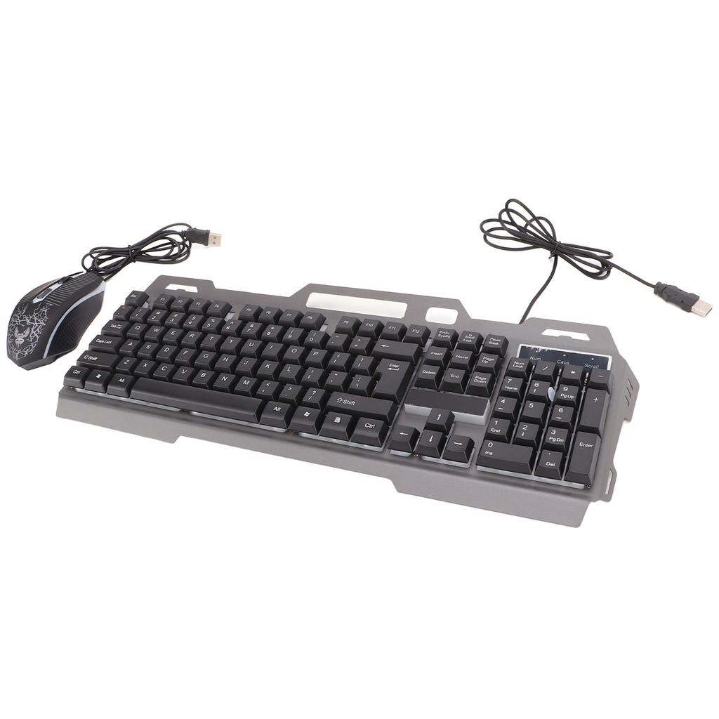 Combo Teclado e Mouse para Jogos 104 Teclas Ergonomicamente Sensação Mecânica Com Fio USB Conjunto Teclado Mouse para Jogos