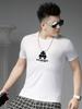 European Style 2025 New Round Neck Short-Sleeve T-Shirt for Men, Summer Trendy Brand Printed Casual Top, Slim Fit Half-Sleeve Tee