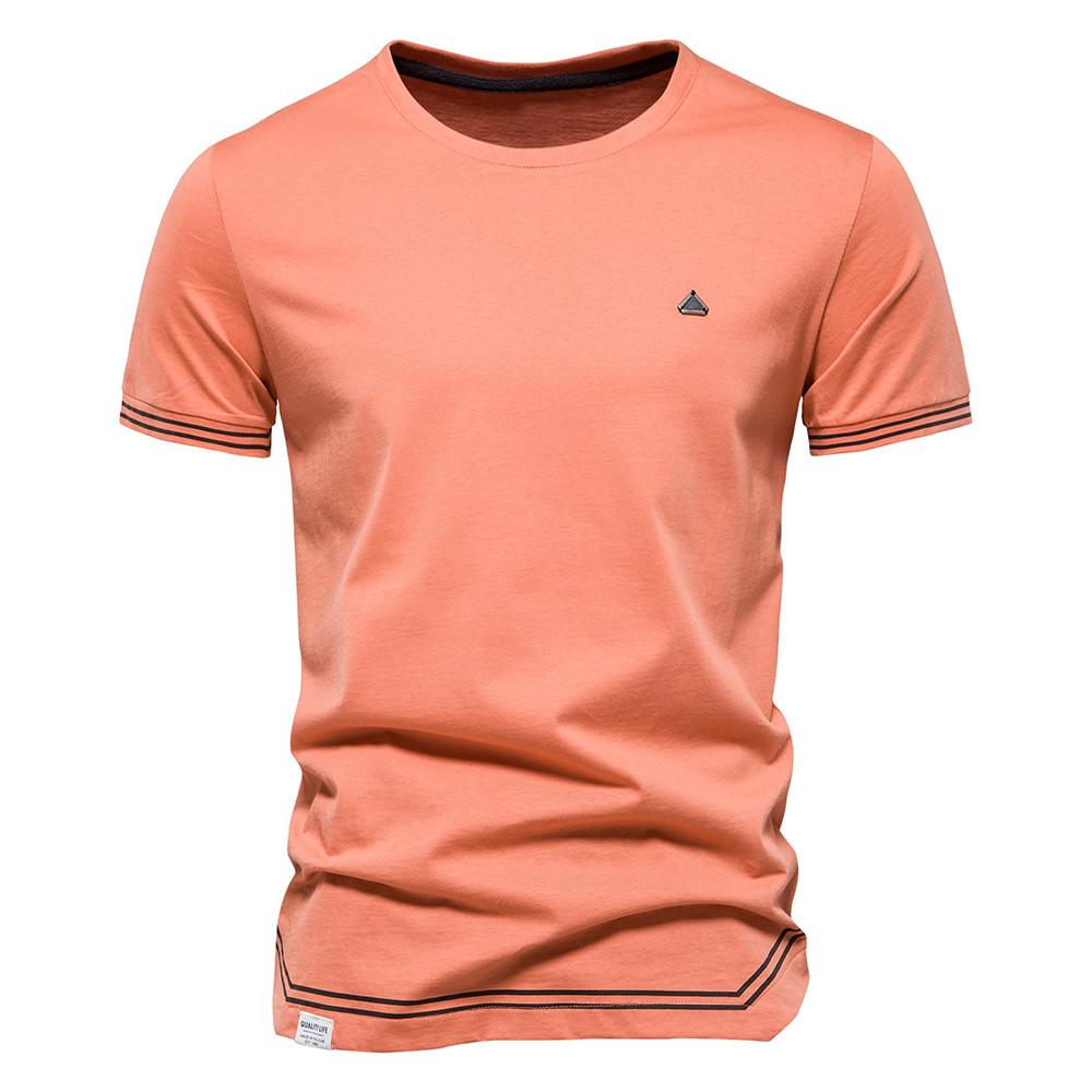 AIOPESON Classic Solid 100% Cotton Men T-shirt O-neck Short Sleeve Slim Fit Casual Sport T Shirts for Men Summer Men's Clothing