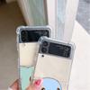Luxury Case For Samsung Galaxy Z Flip 3 4 5G Funda Z Flip3 Clear PC Hard Shockproof Back Phone Coque Shell Pikachu Pokemon