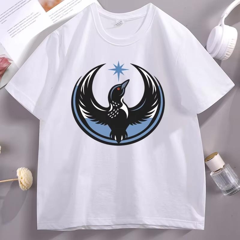 MN State Bird Loon Resistance TShirt Casual Round Neck Cotton Short Sleeve Tees Unisex Unisex Designer Comfortable Male Clothes
