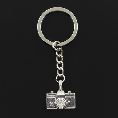 Fashion 30mm Key Ring Metal Key Chain Keychain Jewelry Antique   Plated Camera 22x21mm Pendant