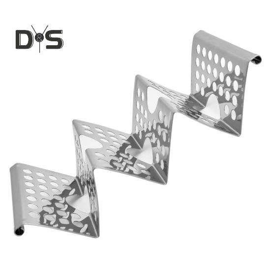 

Подставка для тако из нержавеющей стали, 3 слота, прочный держатель для тако, кухонный инструмент для выпечки серебряный