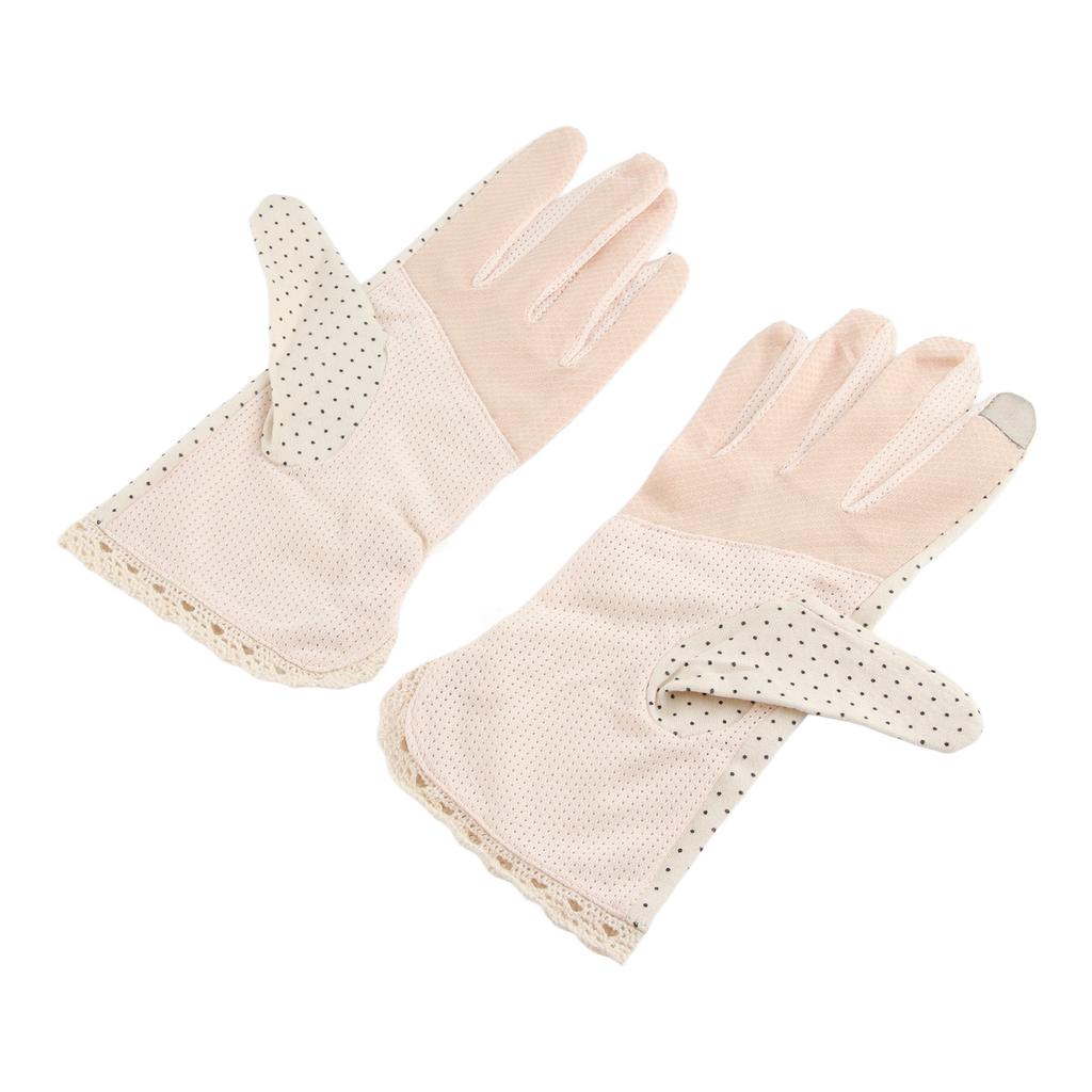 Women Sun Protection Gloves Soft Breathable Prevent Slip Stylish Lady Sunblock Gloves for Climbing Driving Cycling