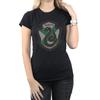 Harry Potter Womens/Ladies Slytherin Crest Flat Cotton T-Shirt