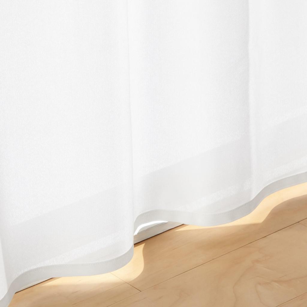 MUJI Polyester Lace 100cm Wide X 176cm 84759710 Mildew-Resistant Non-Pleated Curtains, Long, Off-White,