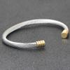 Simple and Popular Braided Cable Fashion Two-Tone All-Match Bracelet Titanium Steel Bracelet