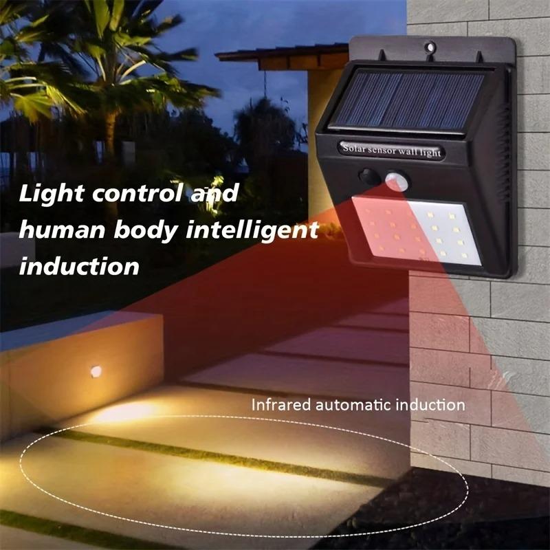 1/2/4pcs Waterproof LED Solar Light Motion Sensor Outdoors Garden Light Decoration Fence Stair Pathway Yard Security Solar Lamp Dropshipping