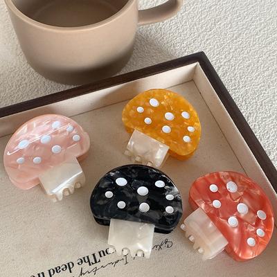 Niedliche kleine Haarklammer in Pilzform, kreative Acetat-Haarspange, schöne Pflanzen, Hai-Clips für Mädchen, Haar-Accessoires