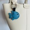 Handmade Genuine Leather Keychain Shaped Like a Small Fish for Car Decoration Cute Gift
