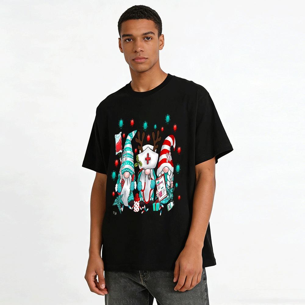 Weihnachten Medizinischer Zwerg Druck Lässiges Oberteil Reines Baumwoll-T-Shirt