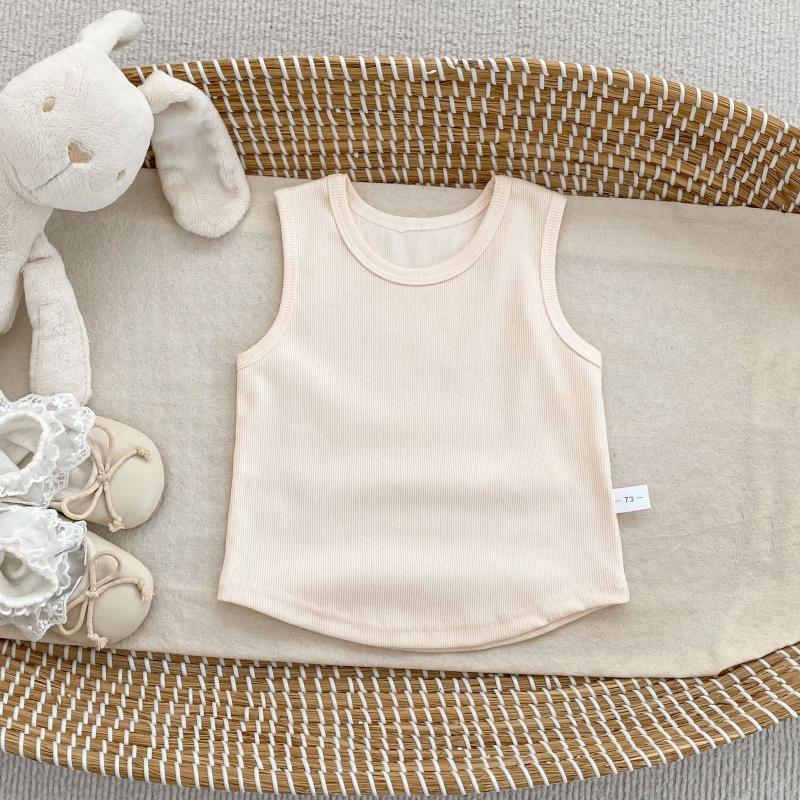 Summer Baby Solid Vest Girls Cute Candy Color Tops Children Cotton Sleeveless T-Shirts Toddler Tee Kids Clothes
