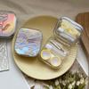 Laser Cover Contact Lens Case Box Colored Lenses Container Beauty Lens Storage Box Travel Set With Mirror Gift Girl