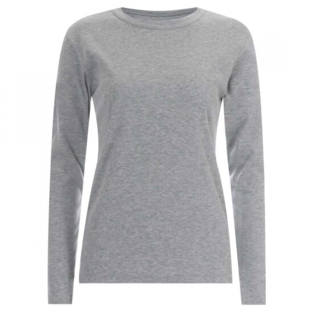 Shop Women S Round Neck Regular FiT Long Sleeve T ShirT Grey Dai wSh 11845