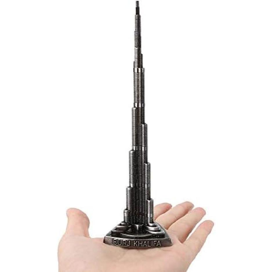 

FTVOGUE Burj Khalifa Tower Model Alloy Miniature Dubai Tower Model European Arts Craft Office Home Desktop Decor