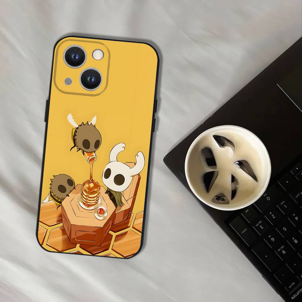 Hot H-Hollow K-Knight Game Wear-resistant Phone Case For iPhone 17,16,15,14,13,12,11,Pro,XS,Max,XR,Plus,Black Soft Cover