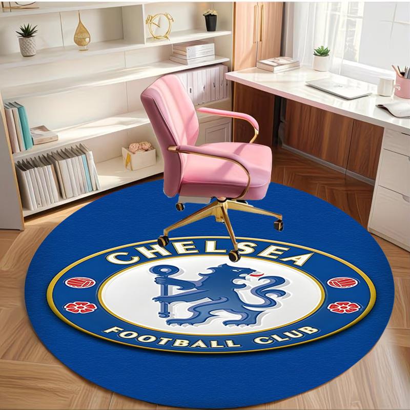 Chelsea F.C Print Round Rug, Washable Floor Carpet, For Entryway Dorm Laundry Room Office Study, Home Decor Birthday Christmas Gift