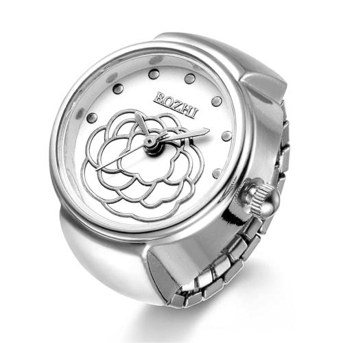 

Lancardo Flower Ring Watch, One Size Fits All, with Lid Cover, Analog, Easy to Read, Perfect for Everyday Life, Commuting, Christmas, Birthdays, Anniv