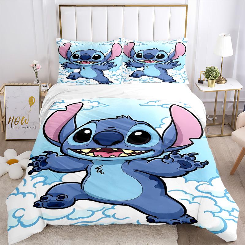Stitch Clouds Print 3Pcs Bedding Setduvet Cover With 2 Bedropillowcase Home Birthday Gift