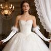 Wedding Gloves Proms White Gloves Feather Long Gloves for Operas Women Lady Proms Costume Accessories