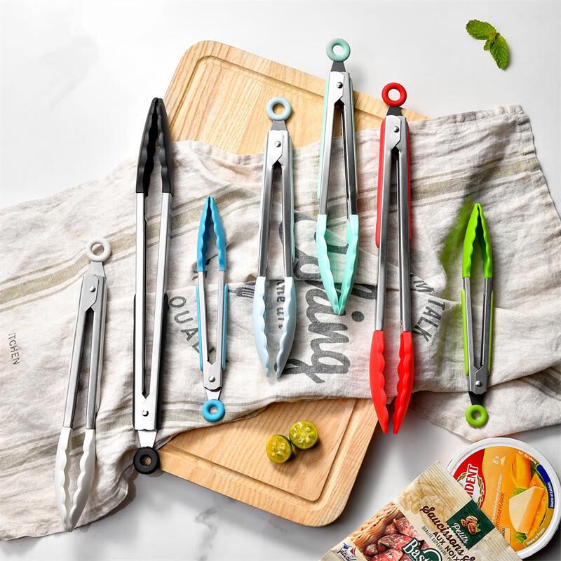 ZISIZ Heat-Resistant Silicone Food Tongs