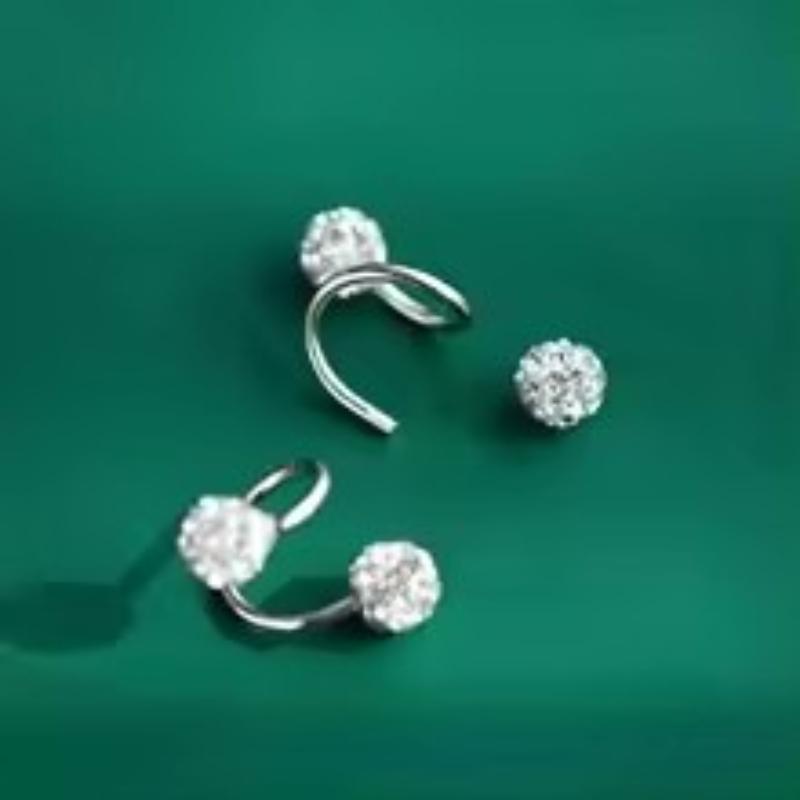 Spherical Earrings for Women, with Screw Style S-shaped  Suitable for Daily Wear By Women Earrings белый